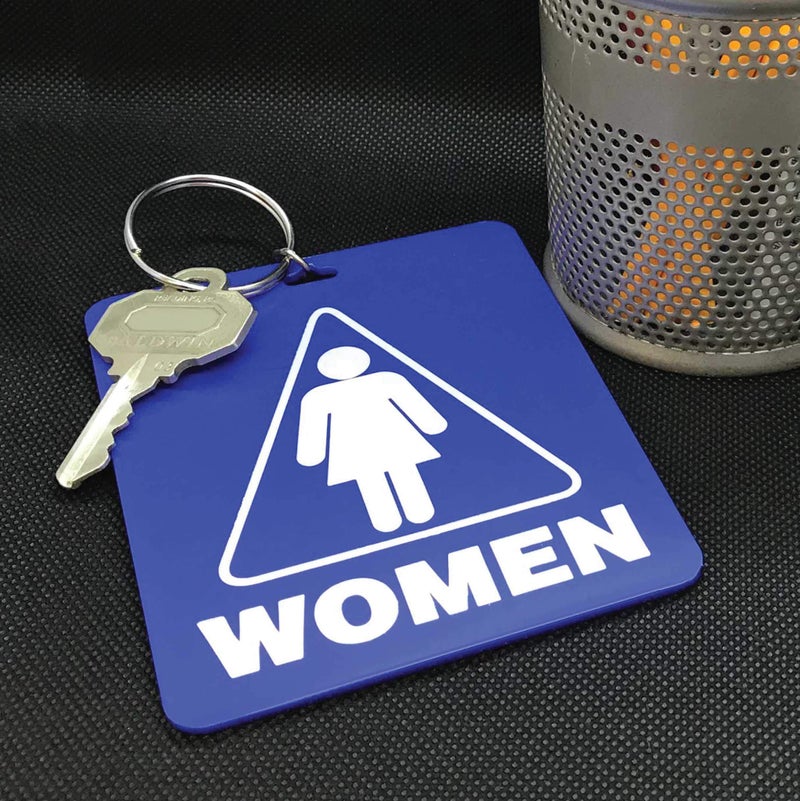Lucky Line - Women's Restroom Pass Key Tag, Plastic with Split Key Ring Keychain Identifier for Restaurant, Office, Gas Station, 1 Per Pack (53001) - Image 4